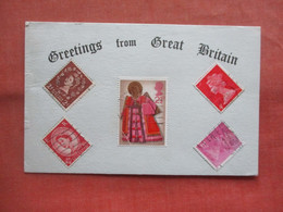 Stamps Attached-- Greetings From Great Britain.         Ref 5507 - Stamps (pictures)