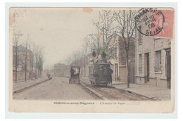 FRANCE --92-- CHATILLON -- AVENUE DE PARIS -- TRAM ET CHARETTE -- ANGLES ARRONDIS-- - Châtillon