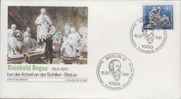 Berlin Mi Nr.647 - FDC  150. Geburtstag Von Reinhold Begas - Marmorskulptur - 1981-1990