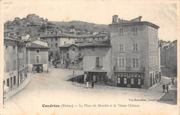 69-CONDRIEU- LA PLACE DU MARCHE ET LE VIEUX CHÂTEAU - Condrieu