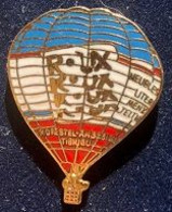 MONTGOLFIERE BLEUE,BLANC,ROUGE - ROUX - BALLON - BALLOON - MORESTEL - AMBERIEU - TIGNIEU - MEUBLES - LITERIES -   (29) - Mongolfiere