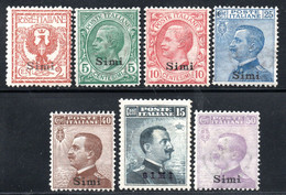 726.GREECE.ITALY,DODECANESE,SIMI,1912 #3-9 MH. - Dodécanèse