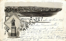 GRUSS AUS ALZEY - Carte Illustrée Datée De 1897. (carte Vendue En L'état). - Alzey