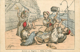 ILLUSTRATEUR -CHAGNY ,Arrivée En Algérie Adieu La Valise 1909 - Chagny