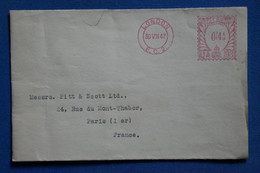 H9 GREAT BRITAIN  BELLE LETTRE 1947 LONDON POUR PARIS FRANCE++AFFRANCH. MECANIQUE  PLAISANT - Maschinenstempel (EMA)