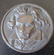 France - Médaille En Bronze - Portrait De Beethoven - Club Du Disque Classique - Diam. 38mm, 28,5g - Professionnels / De Société