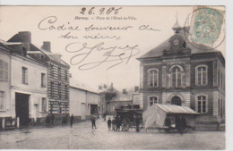 80 – HORNOY – Place De L’Hôtel De Ville – Attelage - CPA Ayant Circulée 1906 - Hornoy Le Bourg