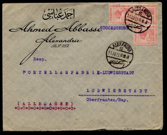 Egypte Lettre De 1923 Alexandrie -> Allemagne Ludwigsstadt Voir Scan Sphinx - 1915-1921 Brits Protectoraat