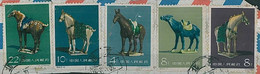 36674 - PRC CHINA - POSTAL HISTORY -  COVER CUT-OUT 1961 Pottery HORSES - Used Stamps