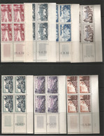 FRANCE ANNEE 1955 BLOCS DE 4 EX COINS DATES N° 1036 à 1042 NEUFS** MNH  COTE 42,50 € - 1950-1959