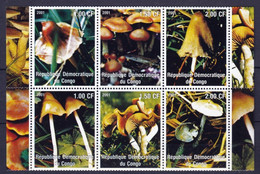 6 Timbres  Neufs** En Bloc De République Démocratique Du Congo Champignons Champignon Mushroom Pilze Setas - Champignons