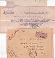 1924 - ENVELOPPE RECO. FM Du DEPOT Du 1° ETRANGER ! CAMP DE VALBONNE (AIN) - ORDRE D'AFFECTATION OFFICIER De COMPLEMENT - Militärstempel Ab 1900 (ausser Kriegszeiten)