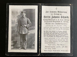 Sterbebild Wk1 Bidprentje Wo1 Avis Décès ERS. IR3 Verschüttung 20. Januar 1917 Aus Hirschenhausen - 1914-18