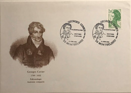 Doubs - Montbéliard - Georges Cuvier - Paléontologue Anatomie Comparée - Lettre Non Voyagée - 11 Juin 1989 - Commemorative Postmarks