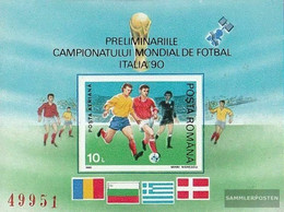 ROMANIA  1990 ITALIASOCCER FOOTBALL  WOLD CUP.stamp Set + Block S/S +  MNH - Ongebruikt