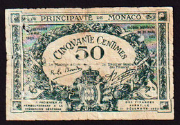MONACO: Billet De 50c. Série A. Date: 1920 - Monaco