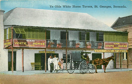 Amérique - Attelage De Chevaux - Antilles - Bermudes - Ye Olde White Horse Tavern , St Georges , Bermuda - état - Bermuda