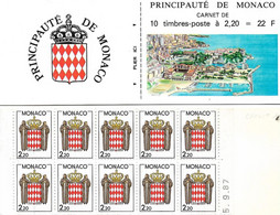 Monaco Neuf**, Carnet N°1 Yt, 1987, Armoiries - Carnets