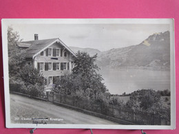 Visuel Très Peu Courant - Suisse - Krattigen - Chalet Bethanien (rayé Et Alpina Rajouté) - R/verso - Krattigen