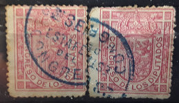 ESPANA ESPAGNE SPAIN Service 1896, CONGRESO DE LOS DIPUTADOS, Yvert No 10, 2 Nuances Obl ESTAFETA , TB - Dienstmarken