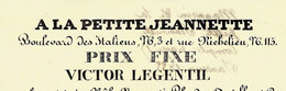 1833 FACTURE PARIS À LA PETITE JEANNETTE - TOILES, BOULEVARD DES ITALIENS DOCUMENT EN BONNE CONDITION - 1800 – 1899