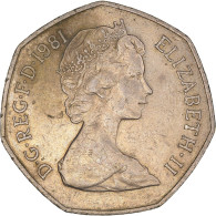 Monnaie, Grande-Bretagne, Elizabeth II, 50 New Pence, 1981, TTB, Cupro-nickel - 50 Pence