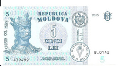 MOLDAVIE 5 LEI  2015 UNC P B22 - Moldova