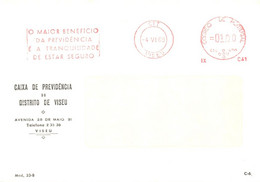 PORTUGAL. METER SLOGAN. CAIXA DE PREVIDENCIA. BANK. VISEU 1969 - Franking Machines (EMA)