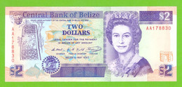 BELIZE 2 DOLLARS 1990  P-52a  UNC - Belize