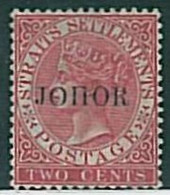 37145 - STRAITS SETTLEMENTS Johore - STAMP - SG # 15 Perfect Centering MVLH - Johore