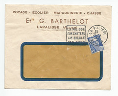 03 - LAPALISSE - G. Barthelot  ( Maroquinerie - Chasse - Ecolier - Voyage ) - Enveloppe Année 1951 - 1921-1960: Modern Period