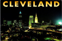 Ohio Cleveland Skyline View From The West At Night - Cleveland