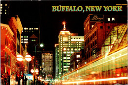 New York Buffalo Main Street At Night 1996 - Buffalo