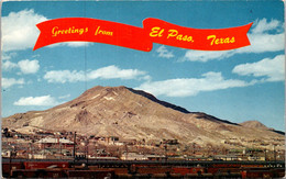 Texas El Paso Greetings Showing Mount Franklin 1961 - El Paso