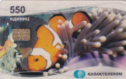 KAZAKHSTAN - Fish, Kazak Telecom Transparent Telecard 550 Units, Chip AX03, Used - Kazachstan