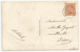 N° 135a (Albert Ier 1c Orange Foncé) Sur Carte Fant. De Membach Vers Dison, "chiffres Grattés" + Cachet à étoiles - Fortune Cancels (1919)