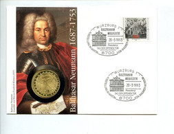 GERMANIA 5 M  1978 ARGENTO LETTERA UFFICIALE BALTHASAR NEUMANN ARCHITETTO INGENIERE PESO 5,3g TITOLO 0,625 CONSERVAZIONE - Commemorations