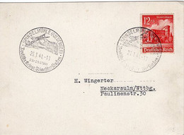 51208 - Deutsches Reich - 1941 - 12Pfg. WHW '40 EF A Kte SPINDELMUEHLE - DEUTSCHE KRIEGSSKIMEISTERSCHAFTEN -> Neckarsulm - Skisport