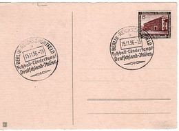 51209 - Deutsches Reich - 1936 - 15Pfg. WHW '36 EF A Kte SoStpl BERLIN - FUSSBALL-LAENDERKAMPF DEUTSCHLAND-ITALIEN - Autres & Non Classés