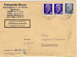 51232 - DDR - 1964 - 2@40Pfg Ulbricht MiF A ZU-Bf V Kreisgericht Nauen NAUEN -> Klein-Behnitz - Lettres & Documents