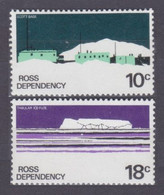 1972 Ross Dependency 13-14 Antarctica Landscape - Unused Stamps