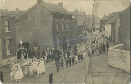 WIHERIES - 14 Juin 1925 - "Carte PHOTO " - Procession De St Sacrement ( !!!!!!! La Carte Est Déchirée !!!!!  ) - Dour