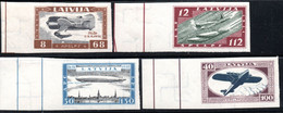 732.LATVIA.1933 WOUNDED AVIATORS IMPERF.SC.CB21a-CB24a,MICHEL 228B-231B,MNH(HINGED IN MARGINS) - Lettland