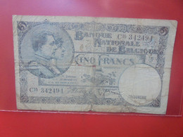 BELGIQUE 5 FRANCS 20-4-38 Circuler (B.26) - 5 Francs