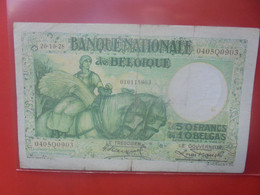BELGIQUE 50 FRANCS 26-10-28 Circuler (B.26) - 50 Francs-10 Belgas