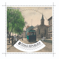 Czech Rep. / My Own Stamps (2020) 1018: City Plzen (1295-2020) - Pilsen (before1900) Ferdinand Avenue, Tram - Nuovi