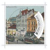 Czech Rep. / My Own Stamps (2020) 1019: City Plzen (1295-2020) - Pilsen (1910) Ferdinand Avenue, Tram - Unused Stamps