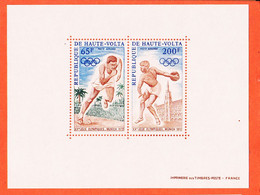 VaM191 ⭐ HAUTE-VOLTA Feuillet Bloc 2 Timbres Yvert Tellier Y-T P.A N° 5 XXe Jeux Olympiques MUNICH 1972 Luxe MNH** - Upper Volta (1958-1984)
