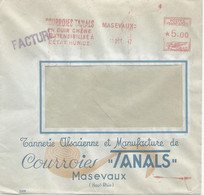 France  EMA Enveloppe Publicitaire Tannerie Alsacienne Tanals  Masevaux (Haut-Rhin) - EMA (Printer Machine)