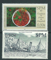 St Pierre Et Miquelon N° 806 / 07  XX  Bateau Et Confiture De Fraises, Les 2 Valeurs Sans Charnière,TB - Usati